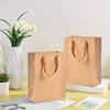 10 ks Obdélníkových kraftových papírových tašek - Opakovaně použitelné dárkové balení s nylonovými šňůrovými uchy - 11,02x7,87x3,94in, Hnědé, na nákupy a umění
