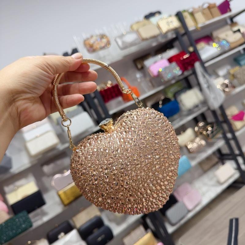 New love diamond-encrusted messenger women's bag mini acrylic bag dinner temperament shoulder portable cosmetic bag