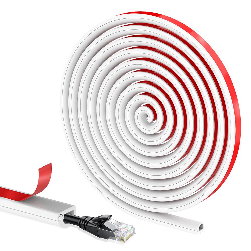 

1pc Electric Cables Trunking 3meter Semi-circular Side Opening Trunking Self-adhesive Wire Trunking For Network Cables China Mainland