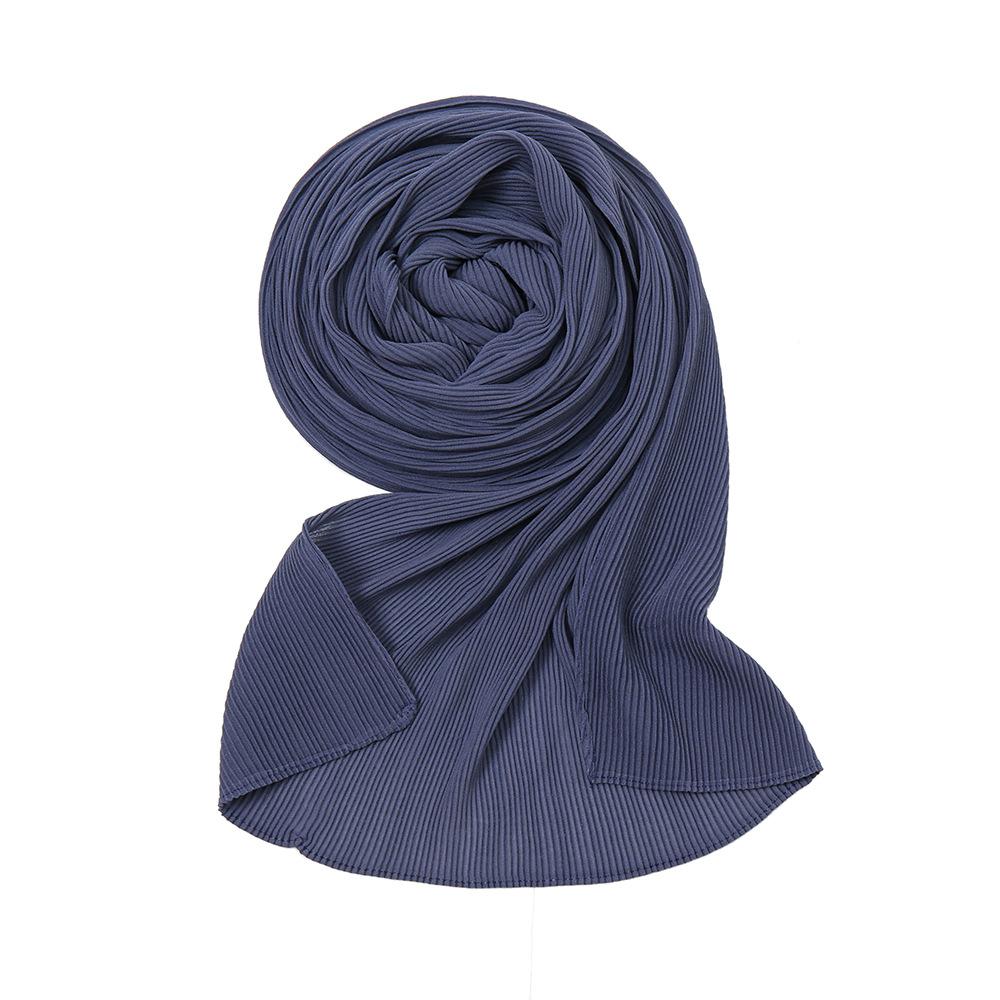 New Autumn Chiffon Wrinkles Scarf For Women Lady Solid Color Thin Scarves Soft Shawl Foulard Viscose Spring Female Wrap Shawls