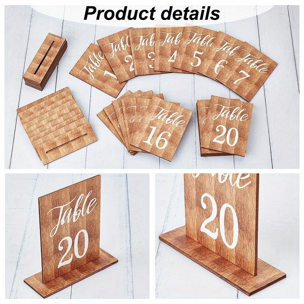 Double-Sided Wooden Table Markers Numbers 1-20 Table Number Signs  Dining Table