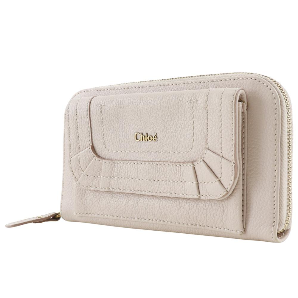 Chloe Paraty Purse 3P0375-043 Zip Around NUDE PINK pink leather Women Used