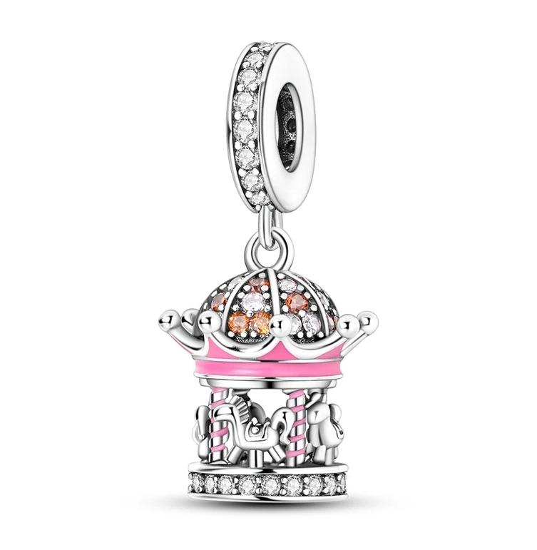 Pandantive Mărgele Argint 925 Fluture Roz Iubire Flori de Cireș pentru Coliere Brățări DIY Bijuterii Femei Cadouri