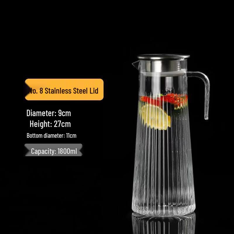 Acrylic Striped Cold Water Pitcher with Steel Lid