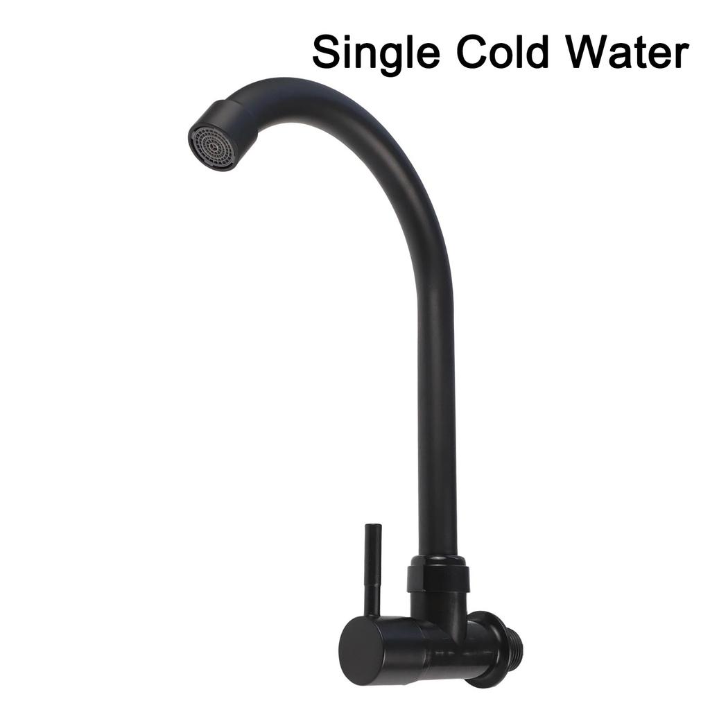 Plastic Steel Black Kitchen Water Purifier Tap Single Lever Cold Water