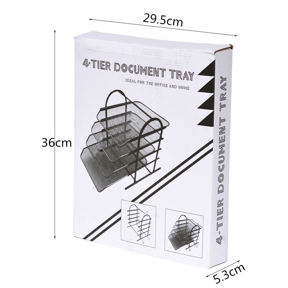 Wire Mesh Four File Rack File Tray File Frame Information Column Magazine Column Bookcase Multi-layer Shelf