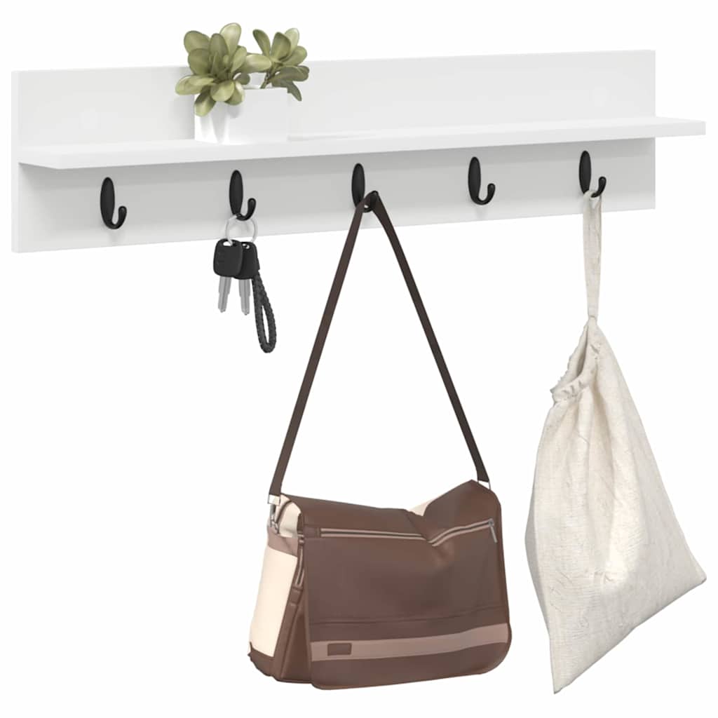 Wall Mounted Nightstand White 80 X 10.5 X 18 Cm Particleboard