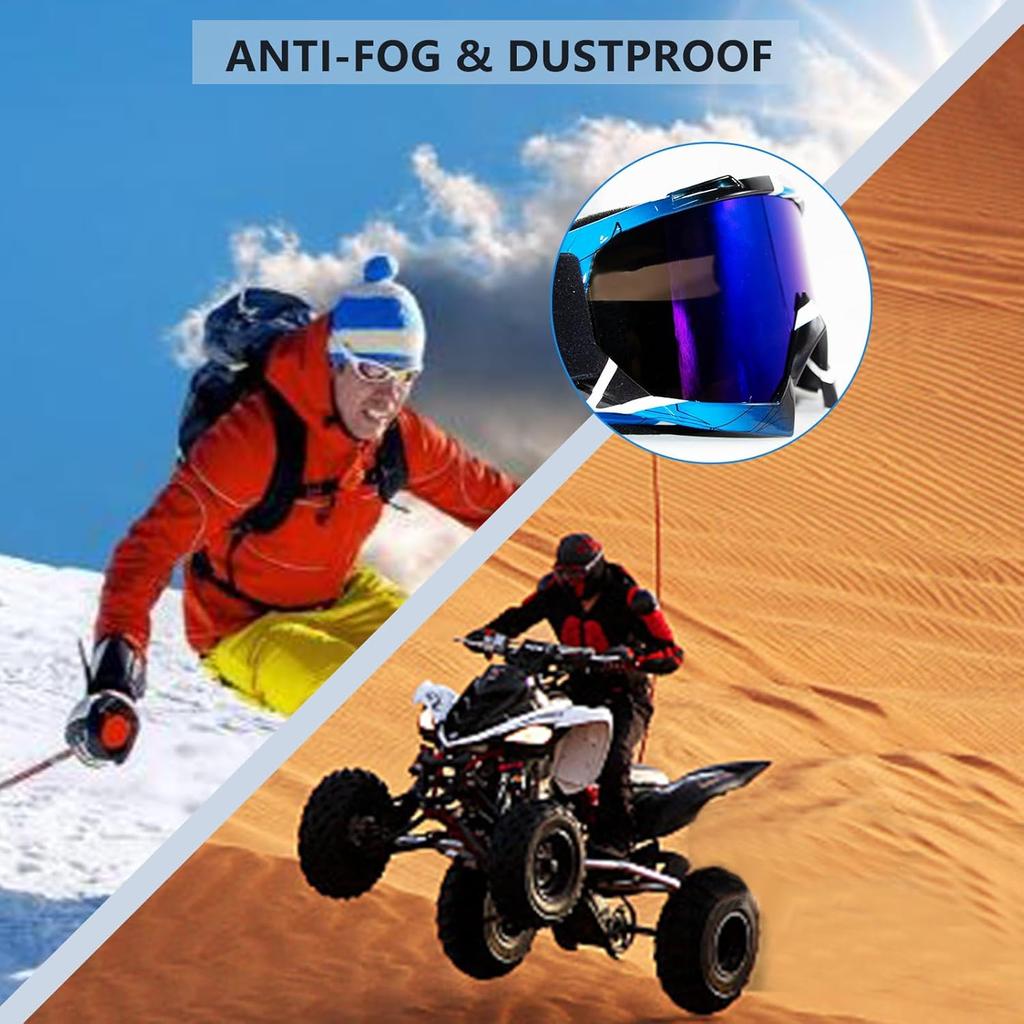 Dirt Bike Goggles 2Packs Motorcycle ATV UV Motocross Off Road Riding Helmet MX Goggles For Adult Youth Kids