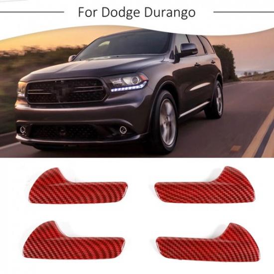 4pcs Car Interior Door Handle Decorative Cover Trim Kit For Dodge Durango 2011+