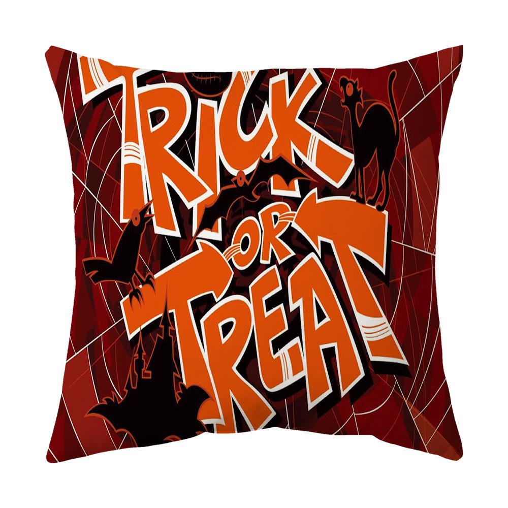Halloween Cartoon Backrest Sofa Pillow Case Pillow Case Decoration Peach Skin Pillow Cushion Nordic Living Room