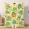1pc Flannel Blanket Cute Dinosaur Daily Activities Lightweight Soft Comfortable And Warm Shawl/Nap Blanket/Sofa Blanket Suitable F