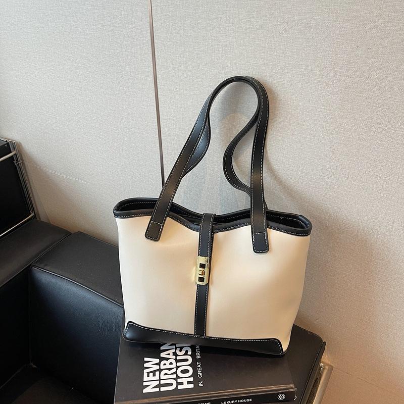 Popular Tote Bag, Large-capacity Pu Bag, Commuting Bag To Work, Versatile Student Class Shoulder Armpit Bag