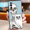 Phone Case For Motorola Edge 50 40 Pro 60 50 40 30 Ultra Neo Fusion Moto G85 G72 G53 G54 G84 G13 G32 Cartoon Skeleton Skull Cat