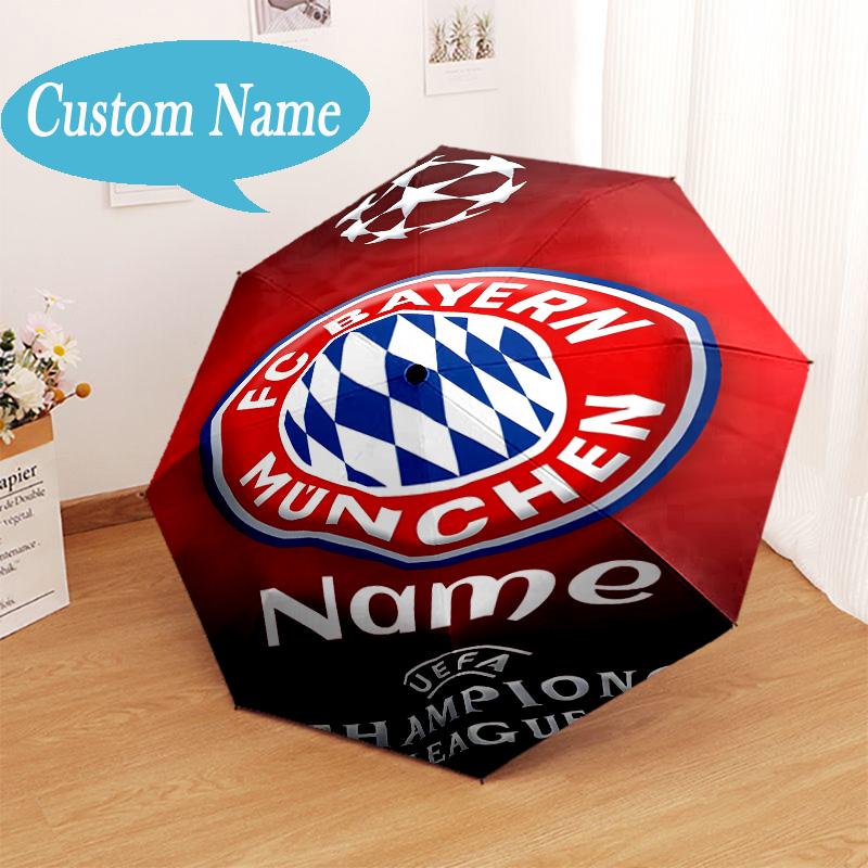 Custom Name Bayern Crest Umbrella Folding Umbrella, Automatic Umbrella - 8-Frame for Travel, Casual Lightweight Personalized Gifts