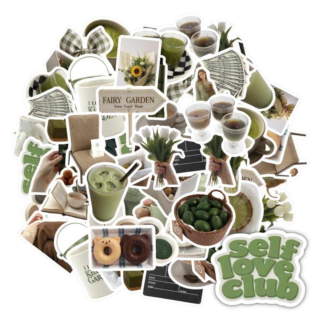 35pcs Minimalist Garden Stickers Natural Greenery Stickers Green Decals For Notebook Luggage Mobile Phone Cup Suitcase