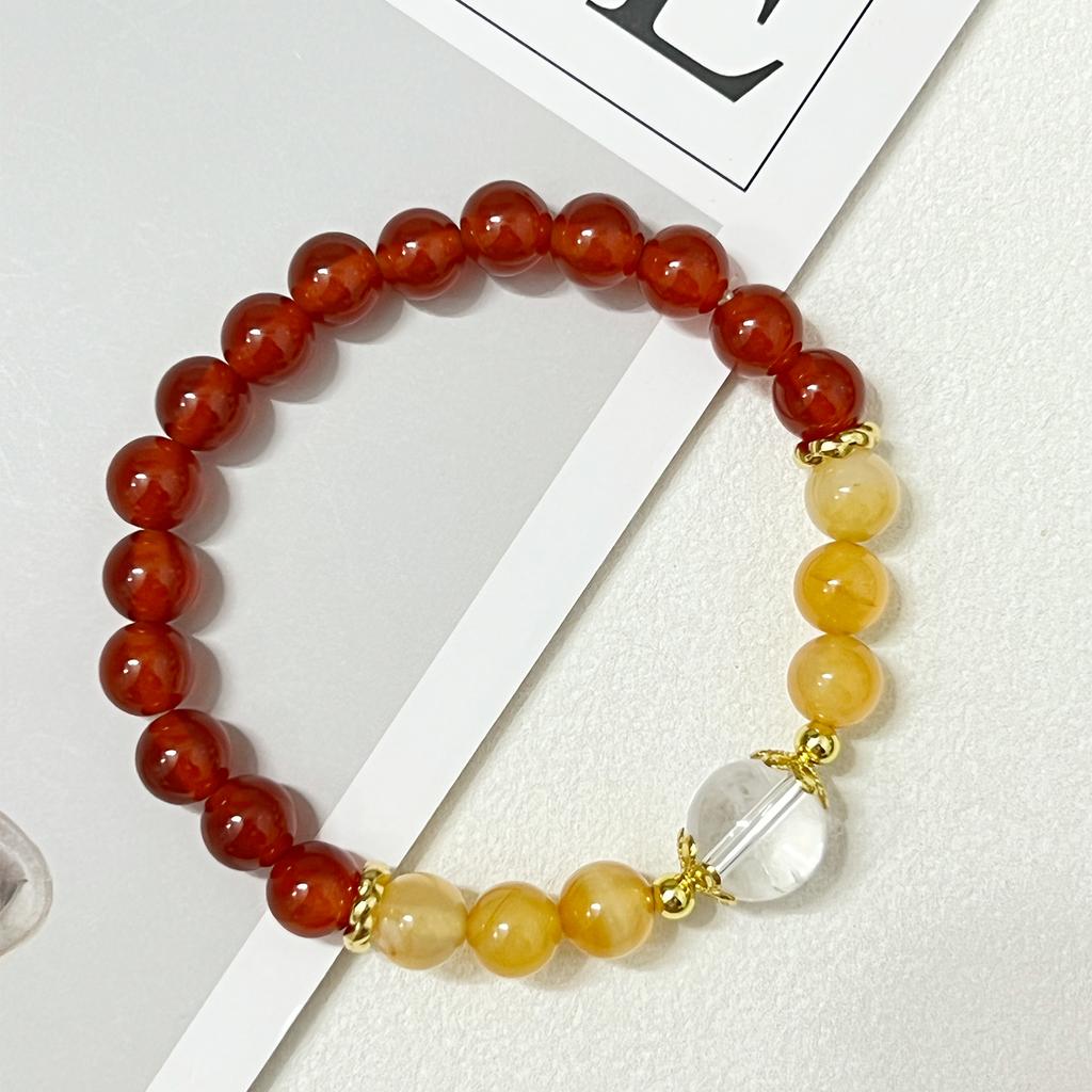 8mm Agate Beaded Bracelet for Women Natural Stone Bracelets Semi-Precious Gemstones Bangle DIY Jewelry Gifts