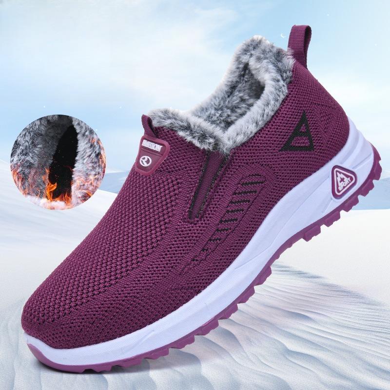 Cotton Shoes Female Winter Footwear Warm Cloth Shoes Women Cotton Shoes Padded Thickened Mother Shoes Outdoor Hiking Cold Winter Shoes Fleece Boots