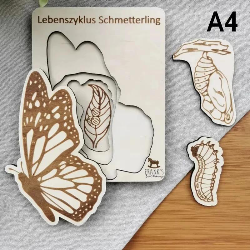 Деревянный пазл «Жизненный цикл», многослойный, животное, насекомое, растение, рост, пазл, дошкольные развивающие пазлы, игрушка