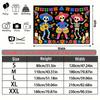 Skeletons Skull Creepy Halloween Banner, Polyester Backdrop for Scary Party Decorations