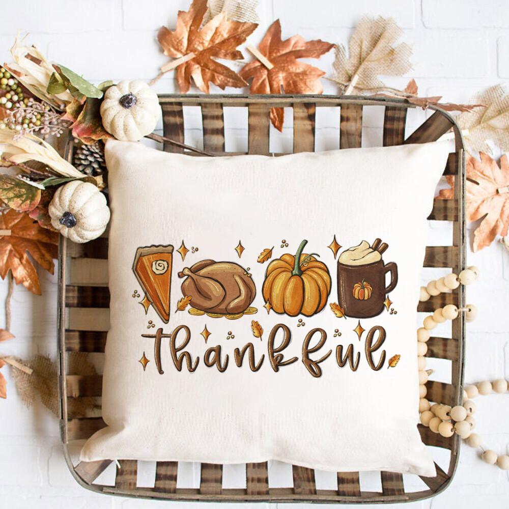 Fall Couch Pillow cover  Cushion cover Pumpkin Spice and Everything Nice Fall Home Decor Boho Autumn Pillow Fall Flowers Cushion