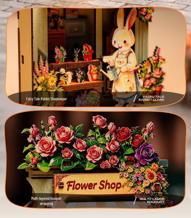 Yemori Monogatari Little Bear Coffee Shop DIY Miniature Wooden Model Kit