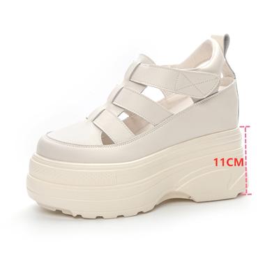 Women Sandals Platform  High Heel Sandals Women Closed Toe Internal Heightening Roman Women Sandals