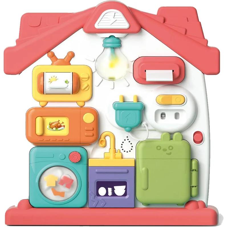 

Montessori Busy Board Sensory Toys with Music & Light Switches Multifunction Activity Toy for Toddlers Early Educational Gifts