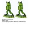2 stk Tissende Frosk Ornament Hagedekor Resin Stående Frosk Figur Værbestandig Froskestatue for Plantepotte Dam Akvarium