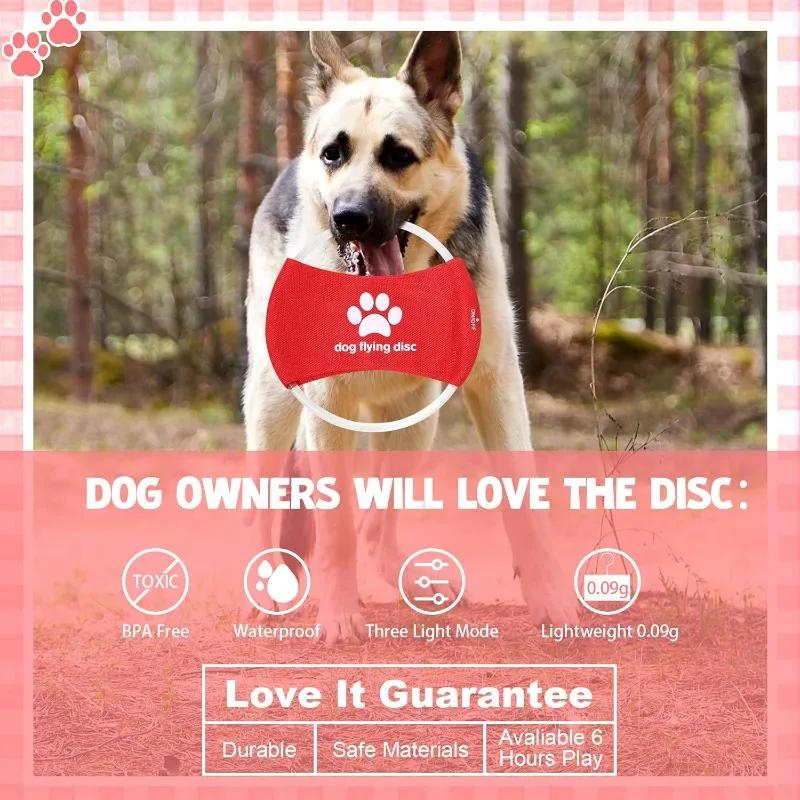 LED Illuminated Dog Activity Circle Charging Pet Toy Bite Proof Material Interactive Play Tool for Backyard Night Game