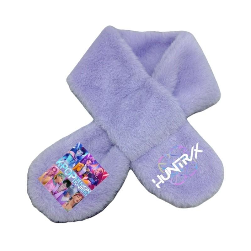 Soft Fashion Rumi Mira Zoey Printing Winter Autumn Warm Scarf Girls Purple Pink Scarves