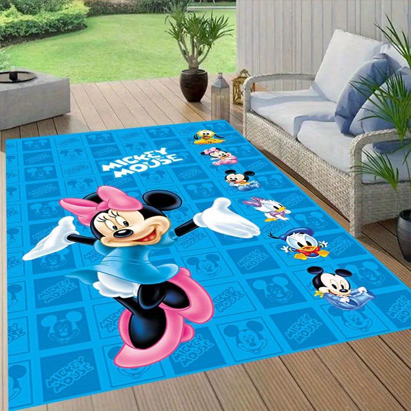 1 ks koberečku s motivem Mickeyho a Minnie, protiskluzová podložka, design kreslených postaviček, měkký samet, dekorace do místnosti, omyvatelný