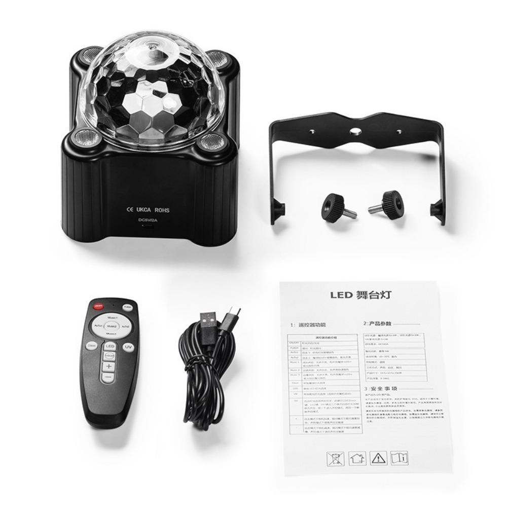 

Голосове керування диско-кулею вечірні вогні RGB святкові прикраси для танцювальної вечірки чорний