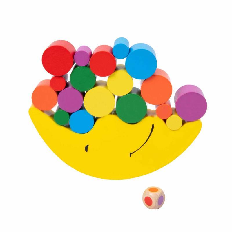 Wooden Childrens Moon Balance Beam Game With Stacking Blocks For Early Learning