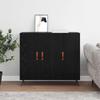 Sideboard In Black Oak Look 89.5 X 34 X 80 Cm Particleboard