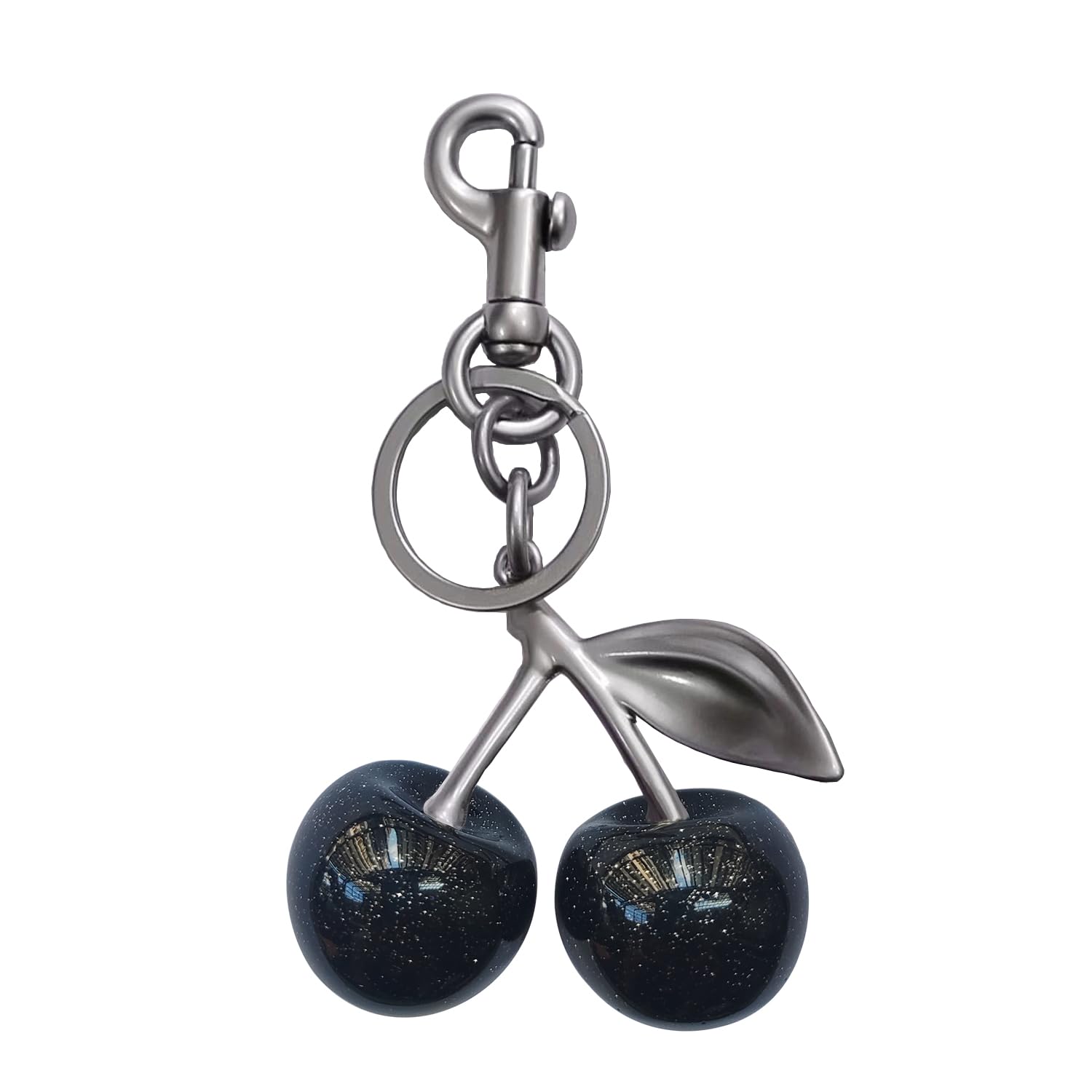 

hxusin, Cherry Key Holder, Bag Charm, Cute, Accessory, Lightweight, For Women, silver_black Lightweight