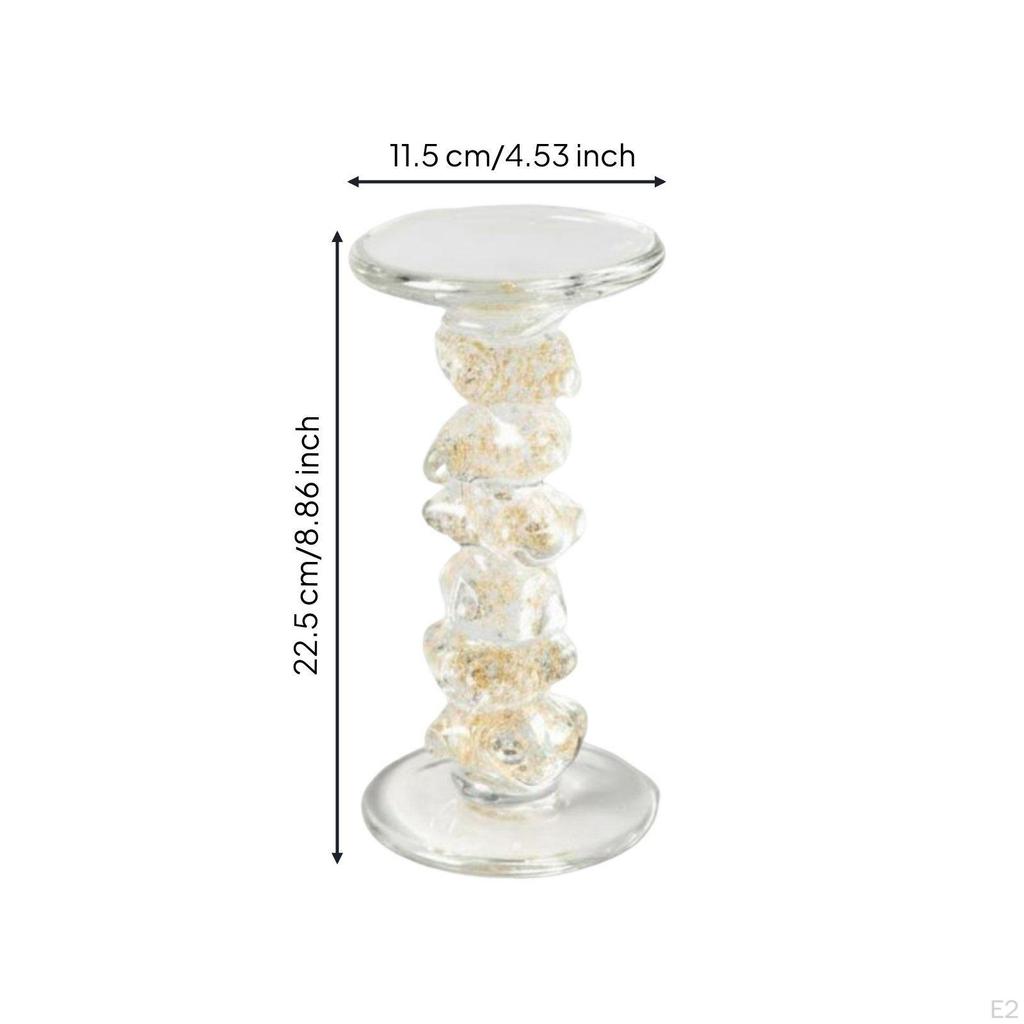 Textured Glass Candlestick Warm Atmosphere Candle Stand Artisanal Appearance Taper