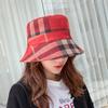 Plaid Bucket Hat Women, Autumn And Winter Japanese Basin Hat Small Brim Fashionable Versatile British Top Hat Foldable Tide