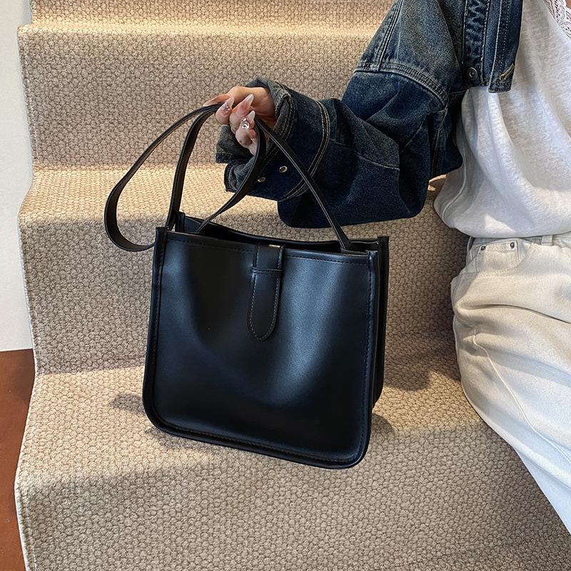 Premium bag fashionable and simple solid color tote tote bag versatile shoulder messenger women's bag