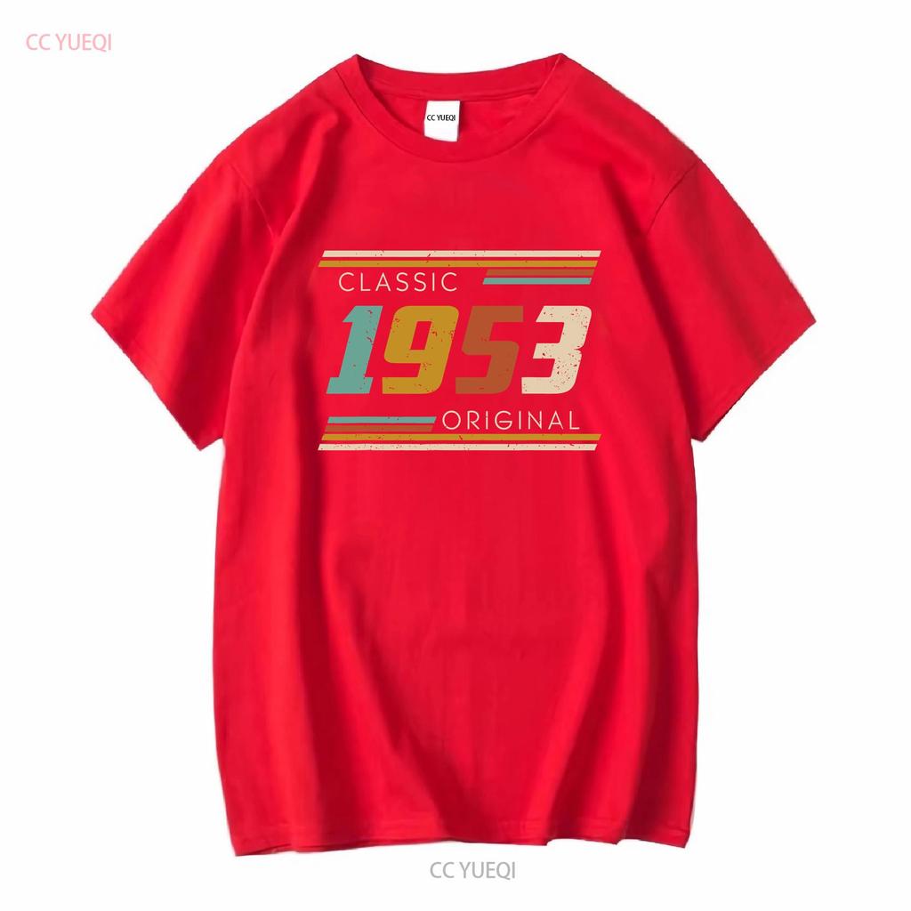 Classic 1953 Original T Shirt Birthday For Mens Vintage Washed Homme Breathable Streetwear Unisex Comfortable Slightly