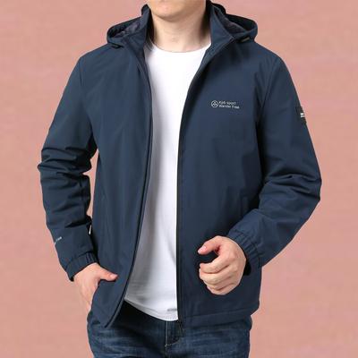 Herren Herbst- und Winterfleece Verdickte Elastische Jacke Trenchcoat Outdoor Lässig Stehkragen Locker Große Größe Mantel Trenchcoat