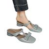 French square head Muller shoes women's 2025 summer new versatile comfortable simple bag head half drag sandals with skirt slippers