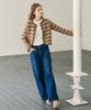 Deuloupisumeon Striped Fluffy Wool Knit Jacket [Black]