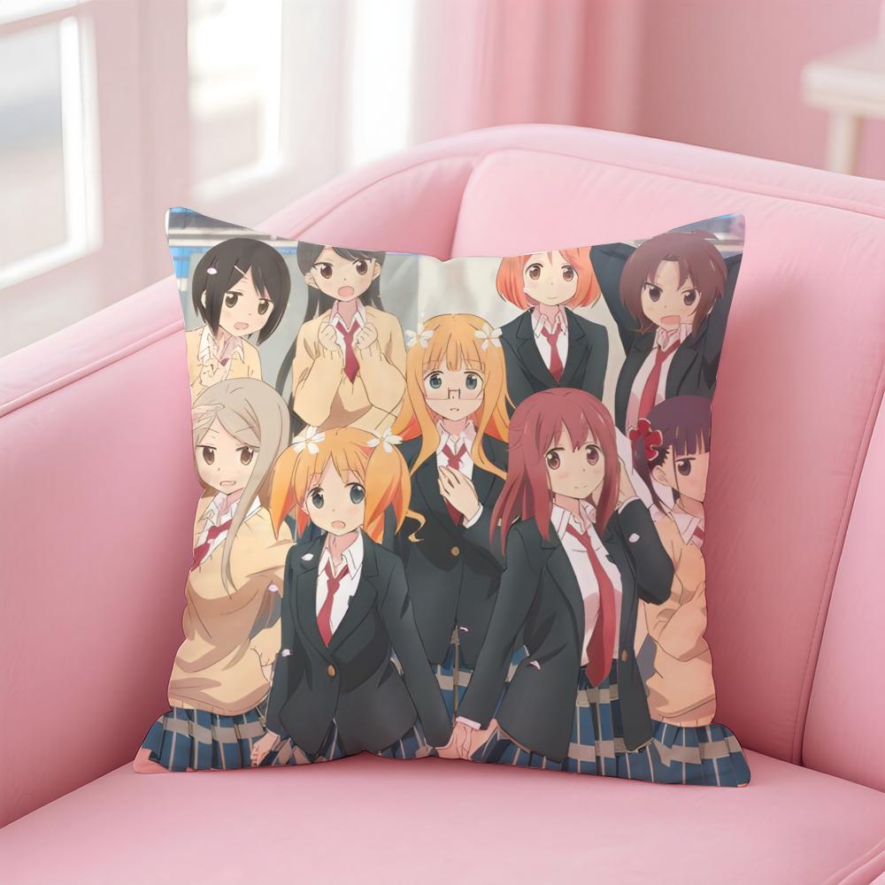 T-Trick Sakura Trick Pillow Yuri Anime Cushion Cover Linen Pillowcase Cover Soft Decor For Sofa Home Room