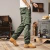 Men Fashion Military Cargo Pants Regualr Straight Fit Cotton Camouflage Green Black Grey Color Trousers