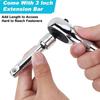 Duratech 2-in-1 Mini Dual Head Stubby Ratchet Handle Finger Bits Drive Two Ratchet Repair Spanner Hand Tool Screwdriver W7G3