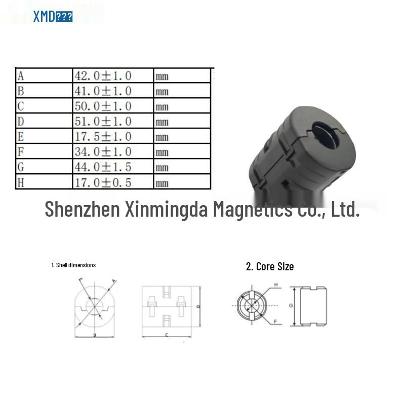 Nickel-Zinc Ferrite EMI/EMC Anti-interference Magnetic Ring Core Buckle