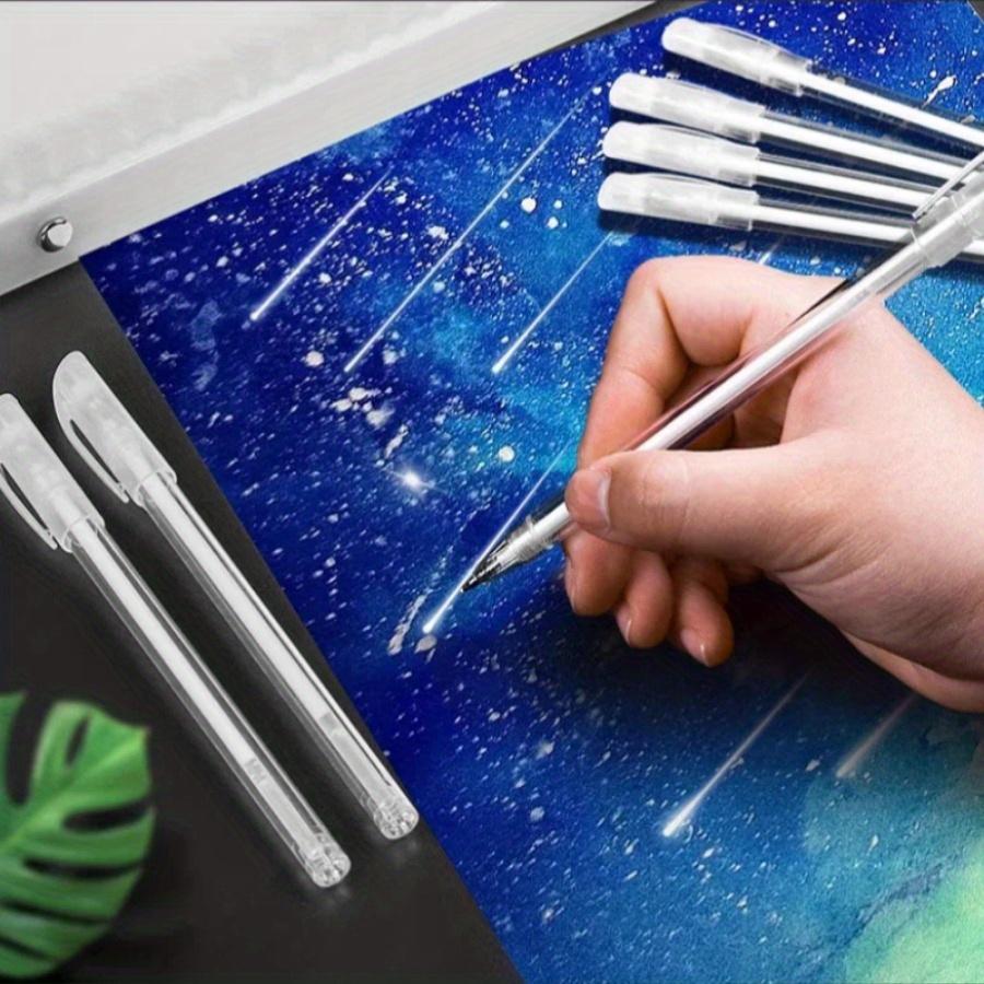 6pcs/Set White Golden Silvery Gel Pens, 0.5mm Extra Fine Point Pens Gel Ink Pens for Black Paper Drawing, Sketching