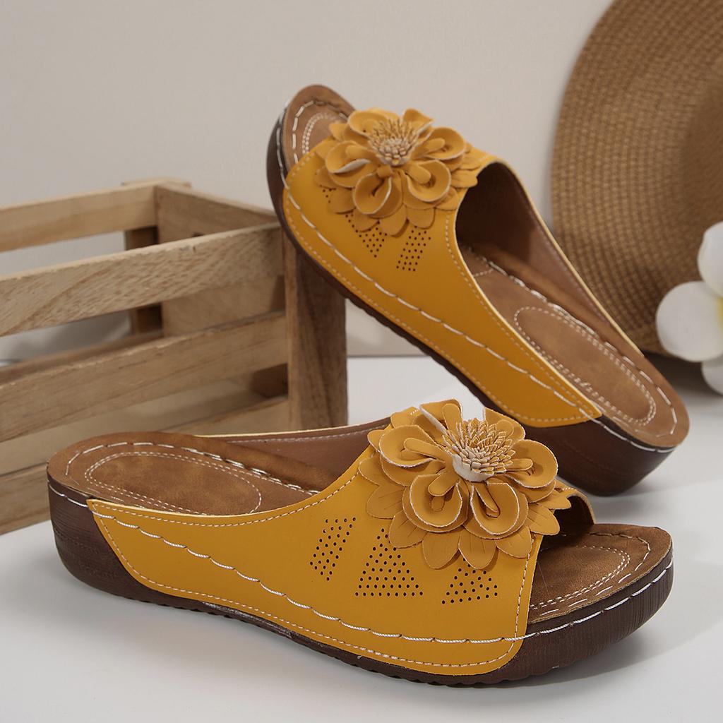 Fashion Claquettes Femmes Large Size Women's Shoes 2025 New Spring/summer New Flower Open Toe Slippers Sandals Sommer Outfits Damen