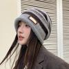 Color Fashionable Blocked Striped Design Women Casual Knitted Hat Winter For