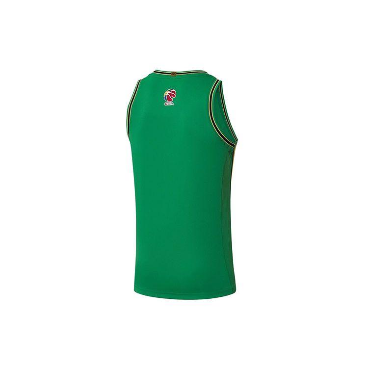 Li-Ning Basketball Series Liaoning Team Logo Print Round Neck Basketball Vest Men Tops Wild-Green AAYR503-1